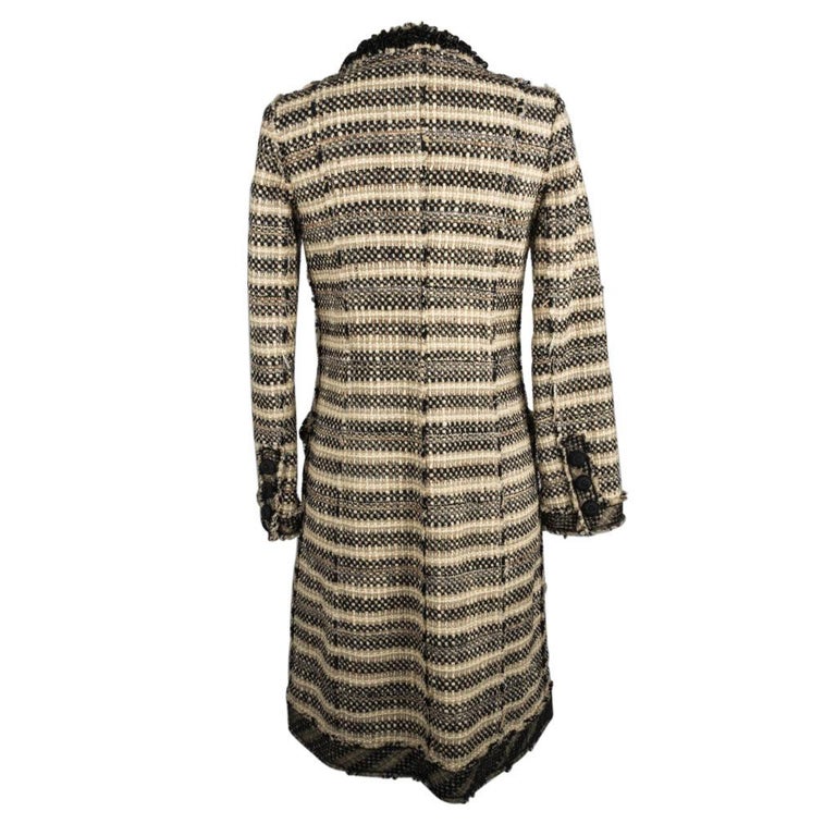 Marc Jacobs Coat Tweed w/ Embellished Details Polka Dot Lining 4 For ...