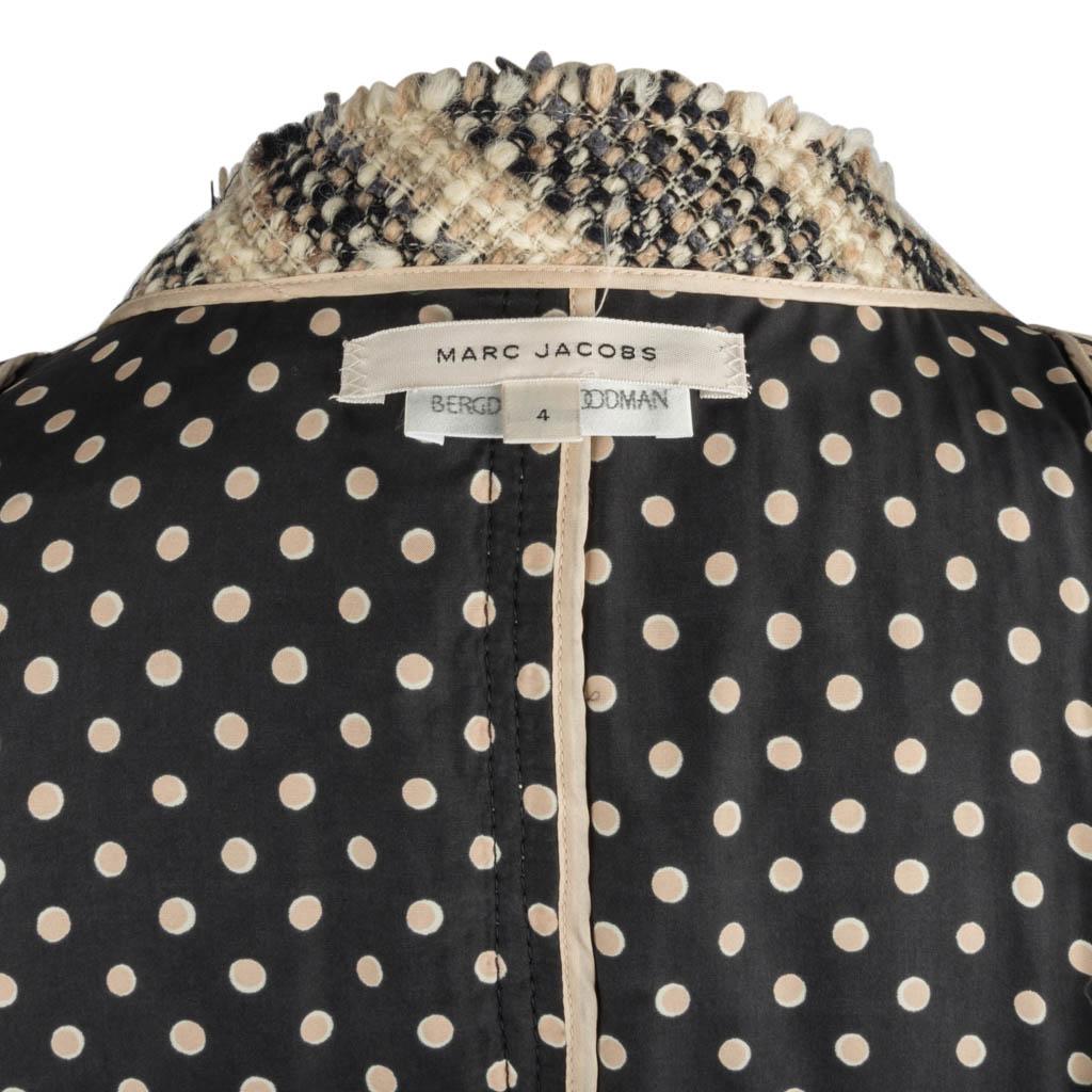 Marc Jacobs Coat Tweed w/ Embellished Details Polka Dot Lining 4  For Sale 10