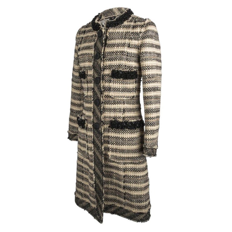 Marc Jacobs Coat Tweed w/ Embellished Details Polka Dot Lining 4 For ...