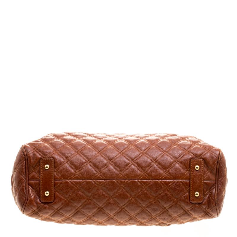 Marc Jacobs Cognac Quilted Leather Stam Shoulder Bag 1
