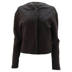 Marc Jacobs Collarless Jacket in Black Wool