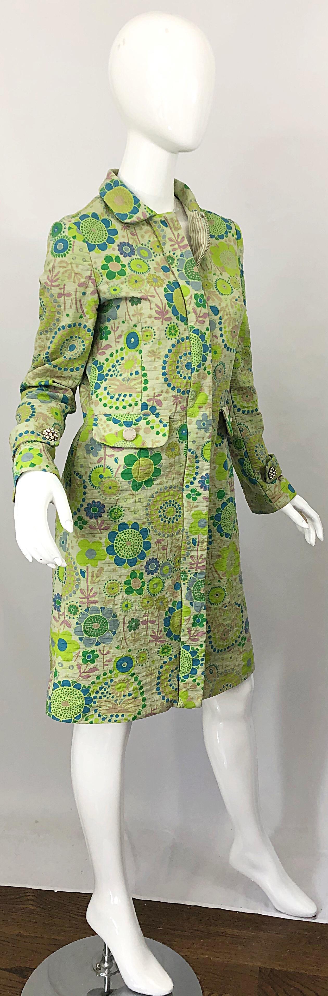 Marc Jacobs Kollektion Neon Grün Blau Strass Mod 60er Jahre Stil Baumwolljacke im Angebot 8