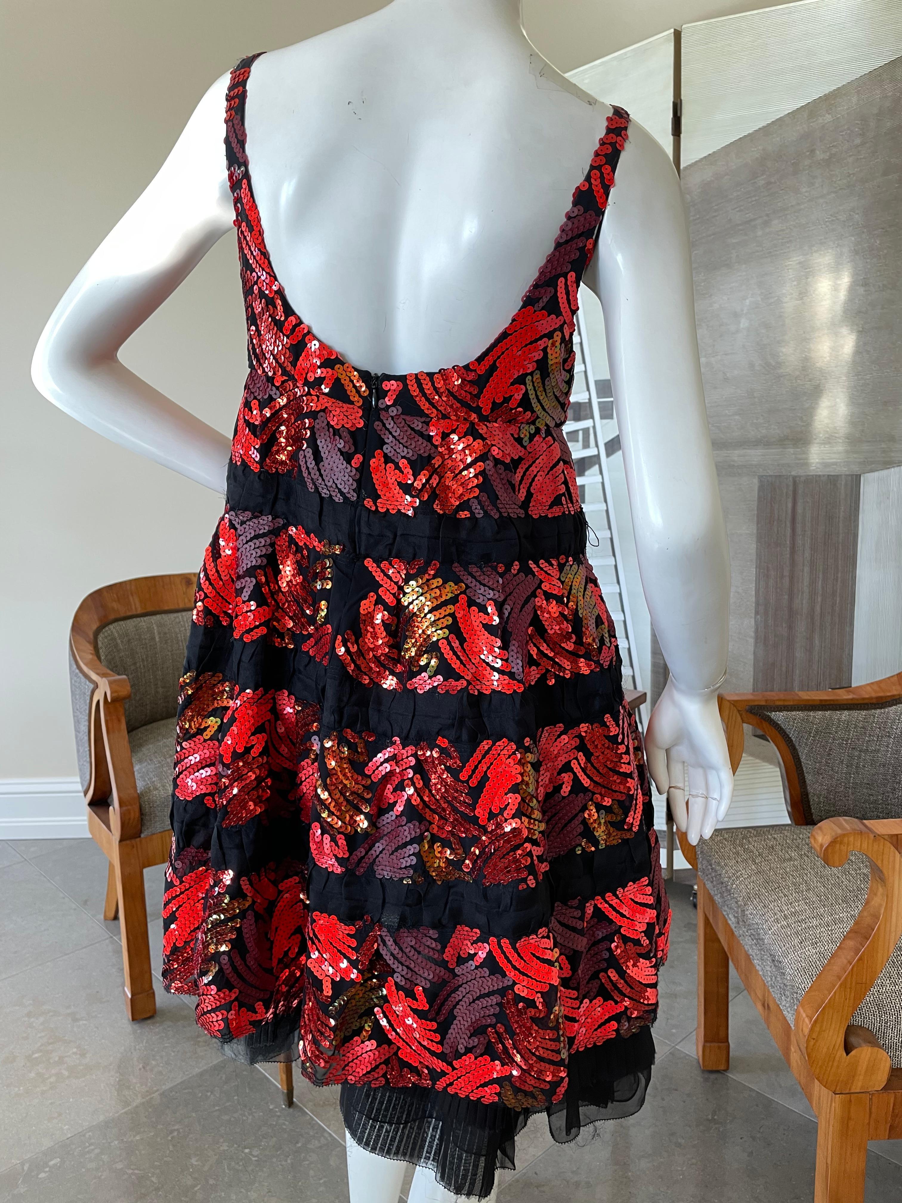 Marc Jacobs Collection Sequin Black Babydoll Dress In Excellent Condition For Sale In Cloverdale, CA