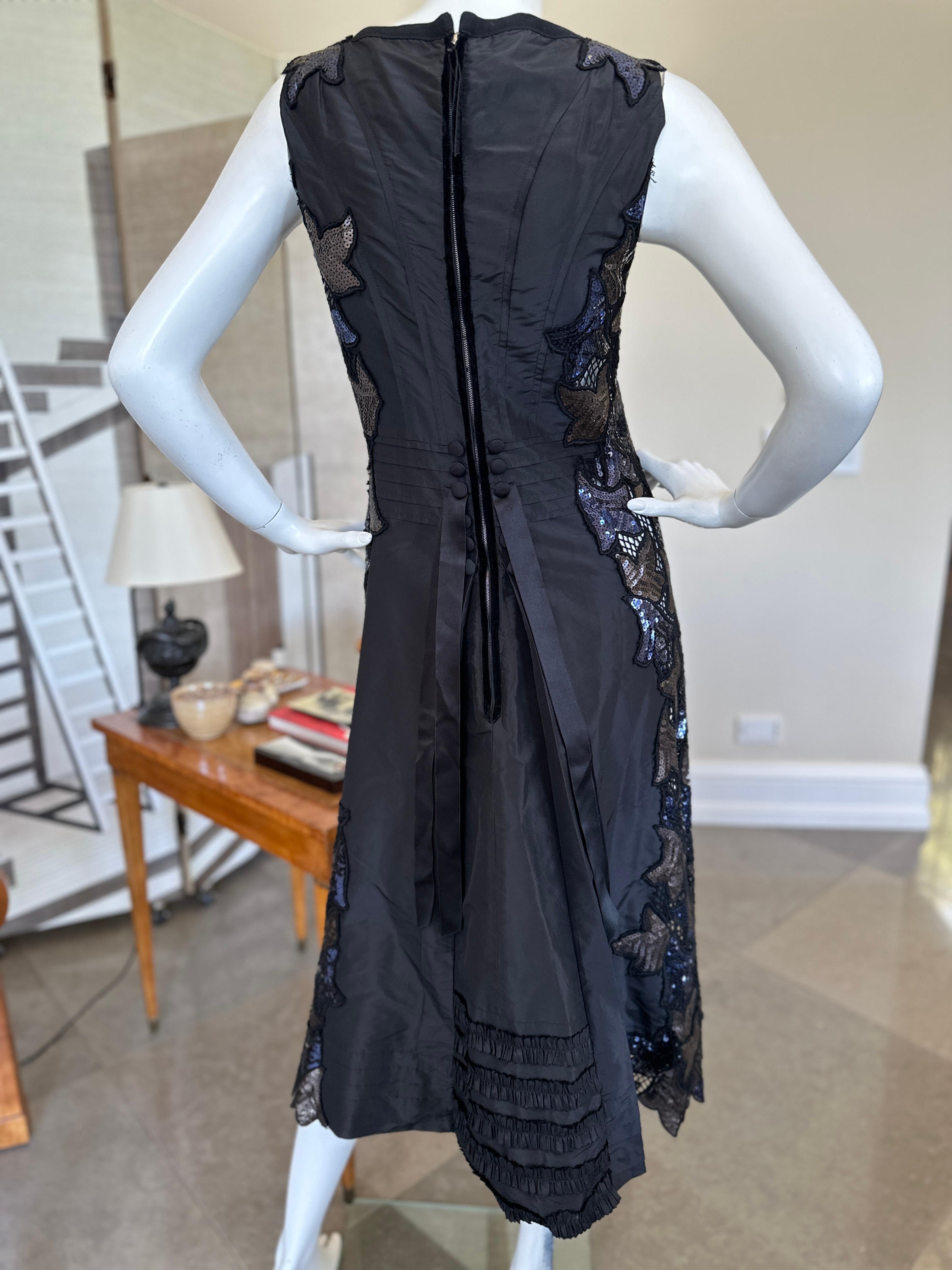 Marc Jacobs Collection Sheer Lace Dress with Sequin Leaves. For Sale 6