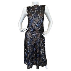 Marc Jacobs Collection Sheer Lace Dress with Sequin Leaves.