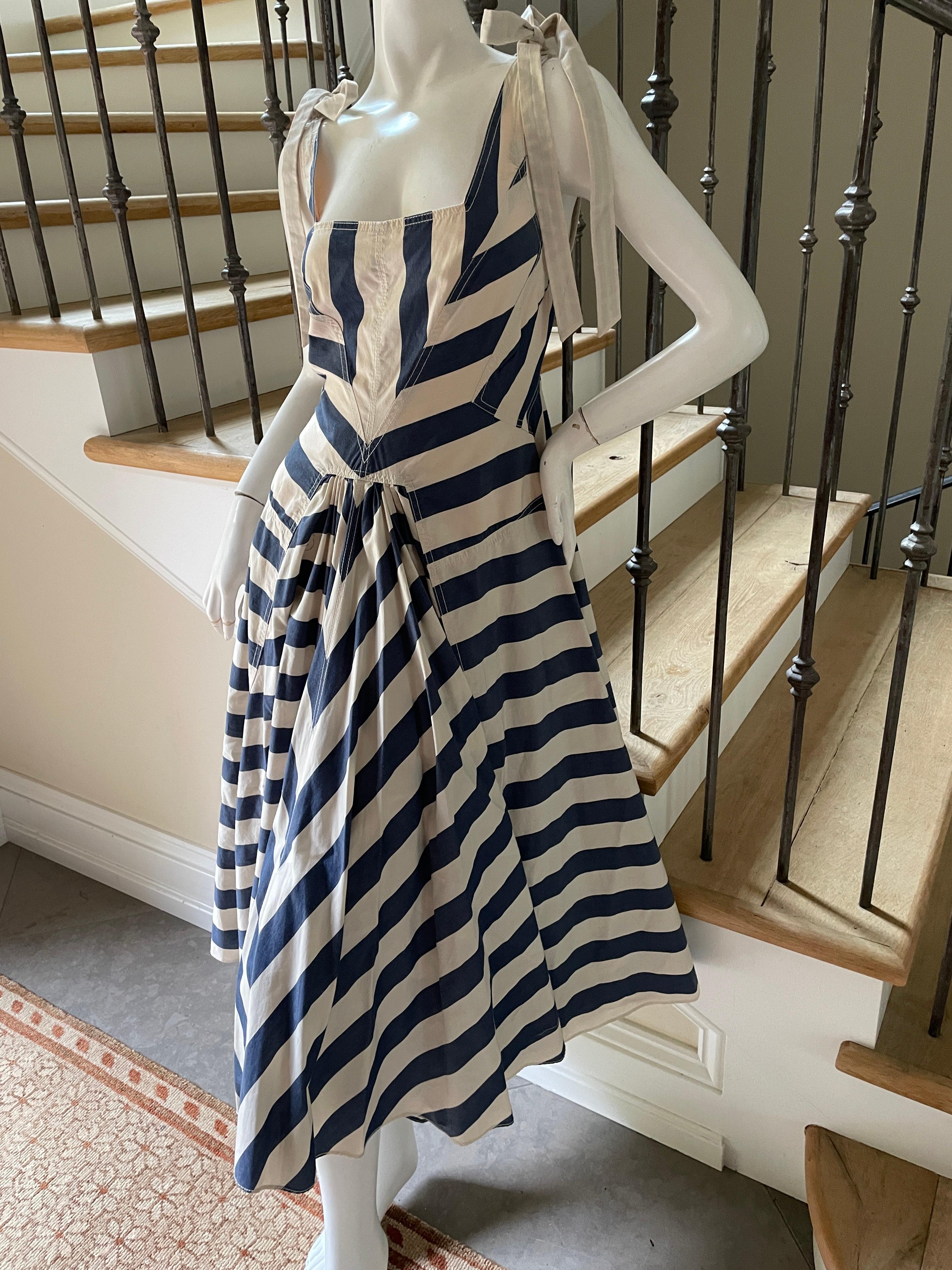 Marc Jacobs Collection Vintage Markise Streifen Baumwolle Kleid mit Full Circle Rock Damen