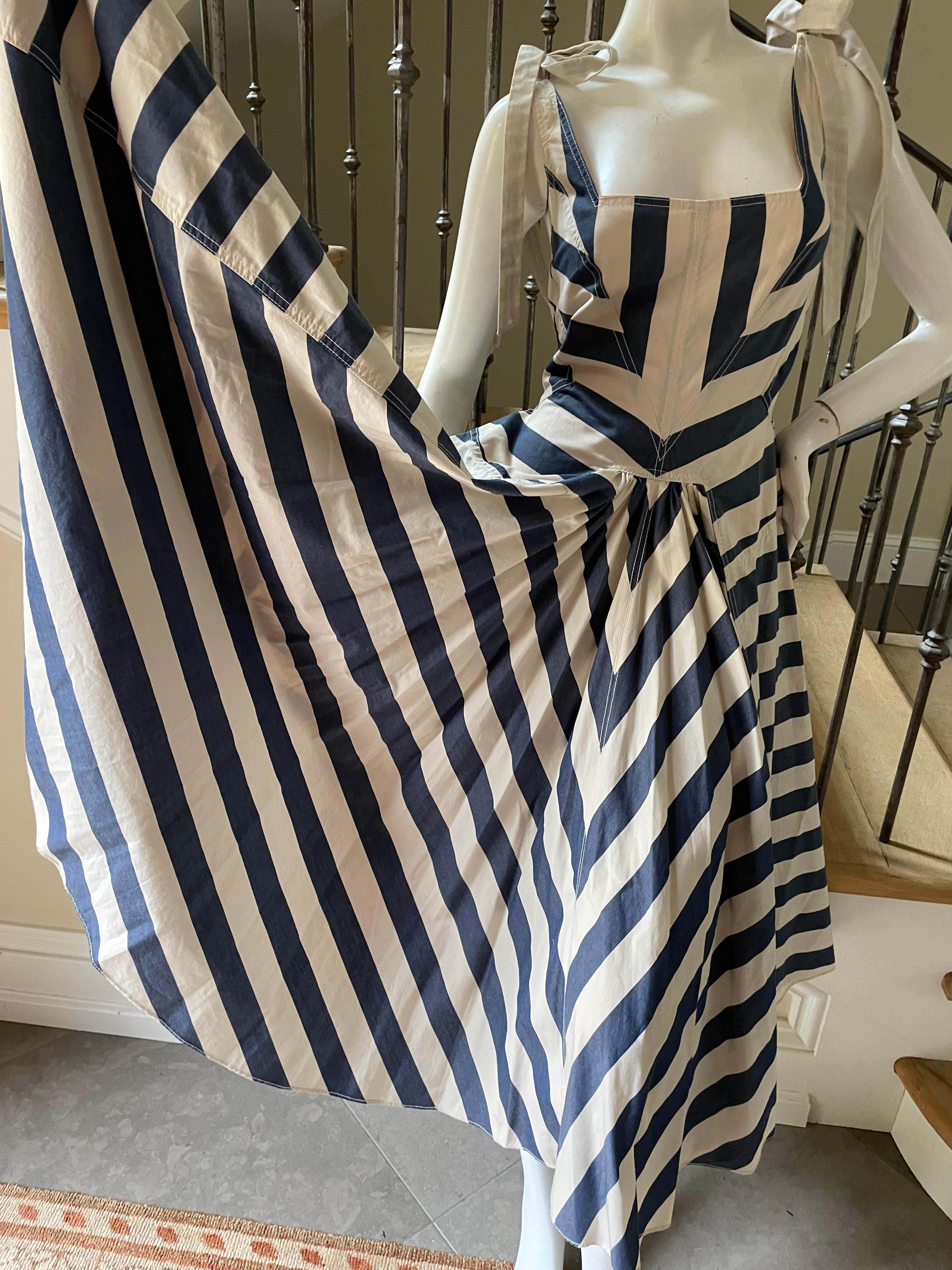 Marc Jacobs Collection Vintage Markise Streifen Baumwolle Kleid mit Full Circle Rock 1