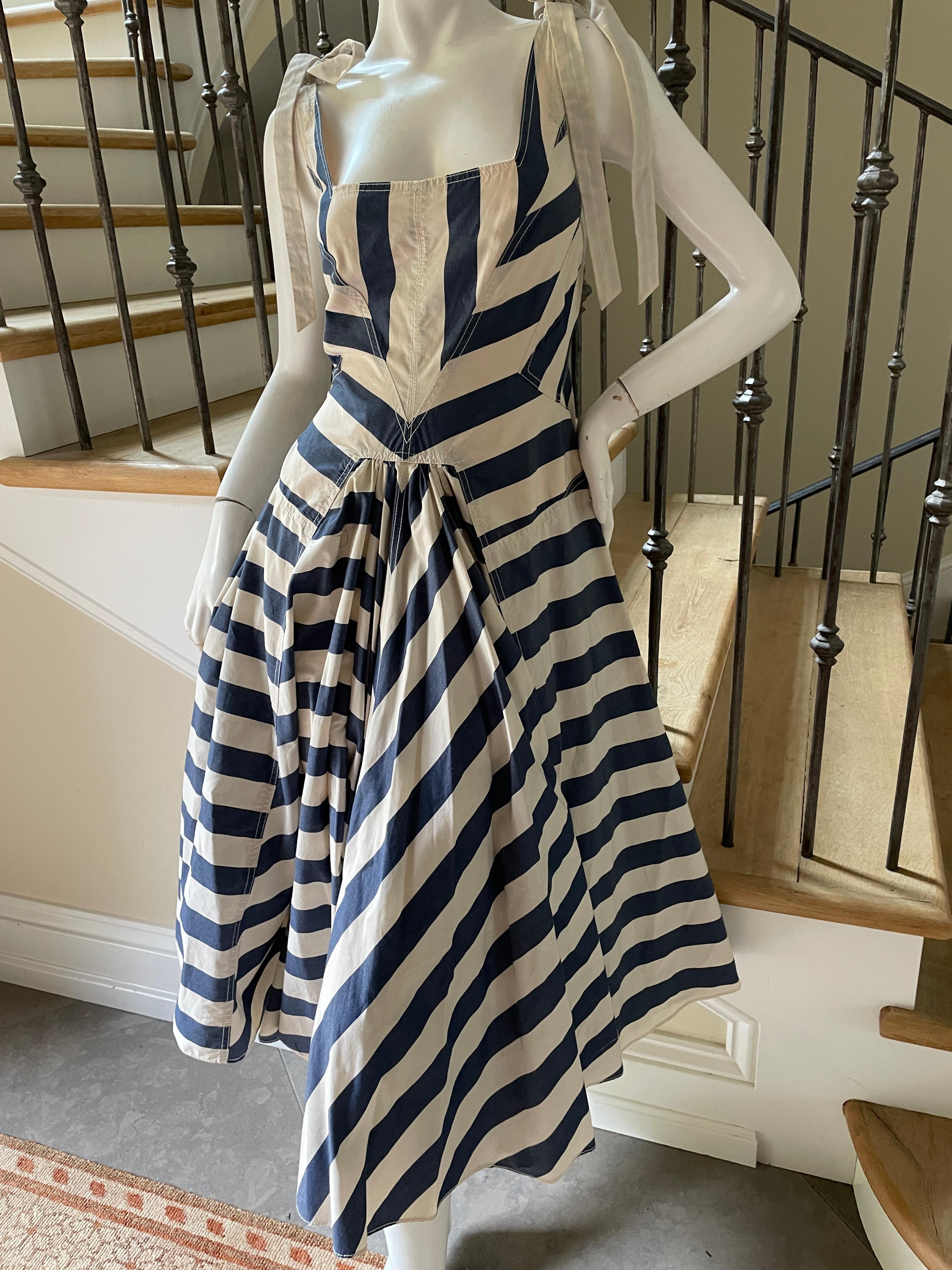 Marc Jacobs Collection Vintage Markise Streifen Baumwolle Kleid mit Full Circle Rock 2