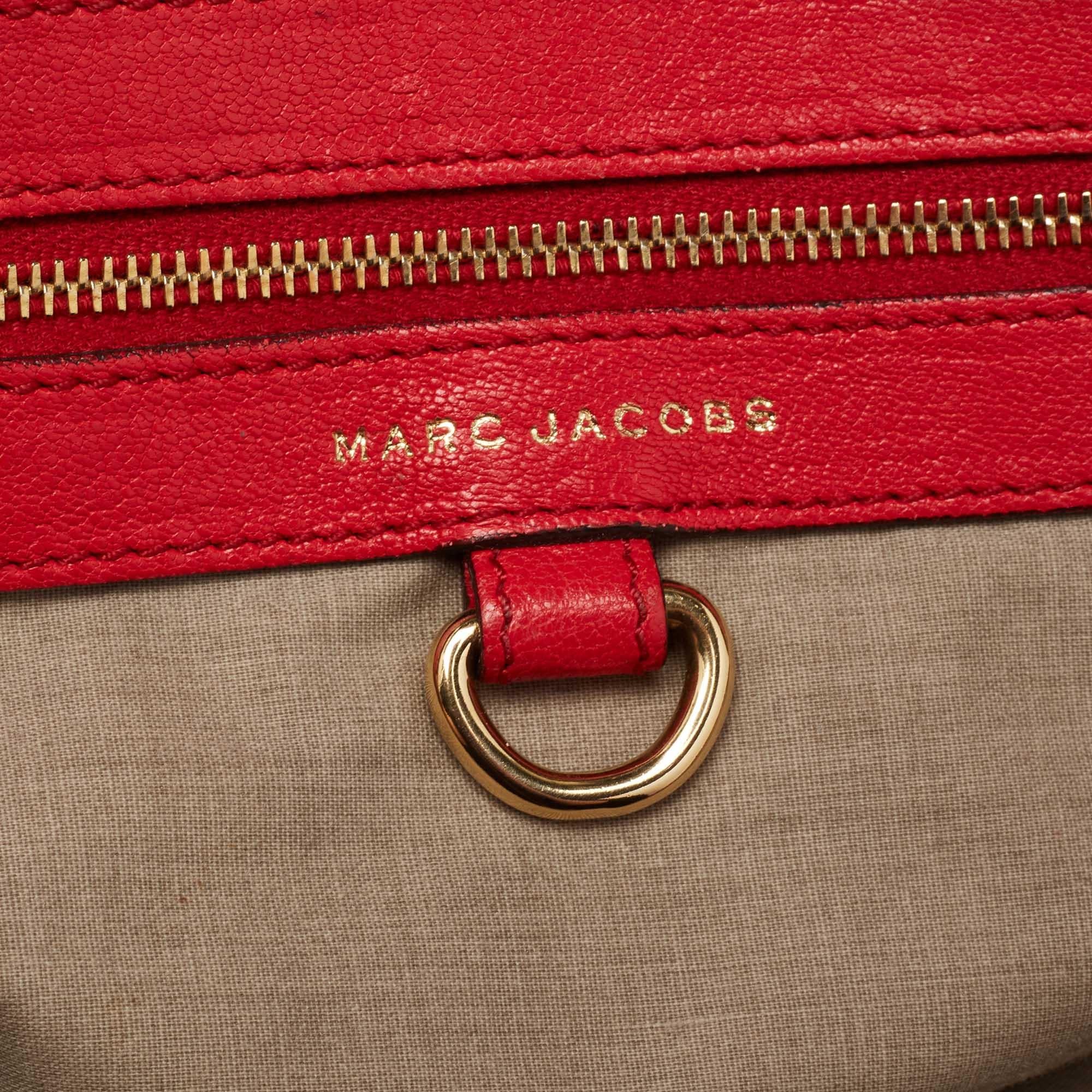Marc Jacobs Coral Red Quilted Leather Rio Satchel For Sale 5