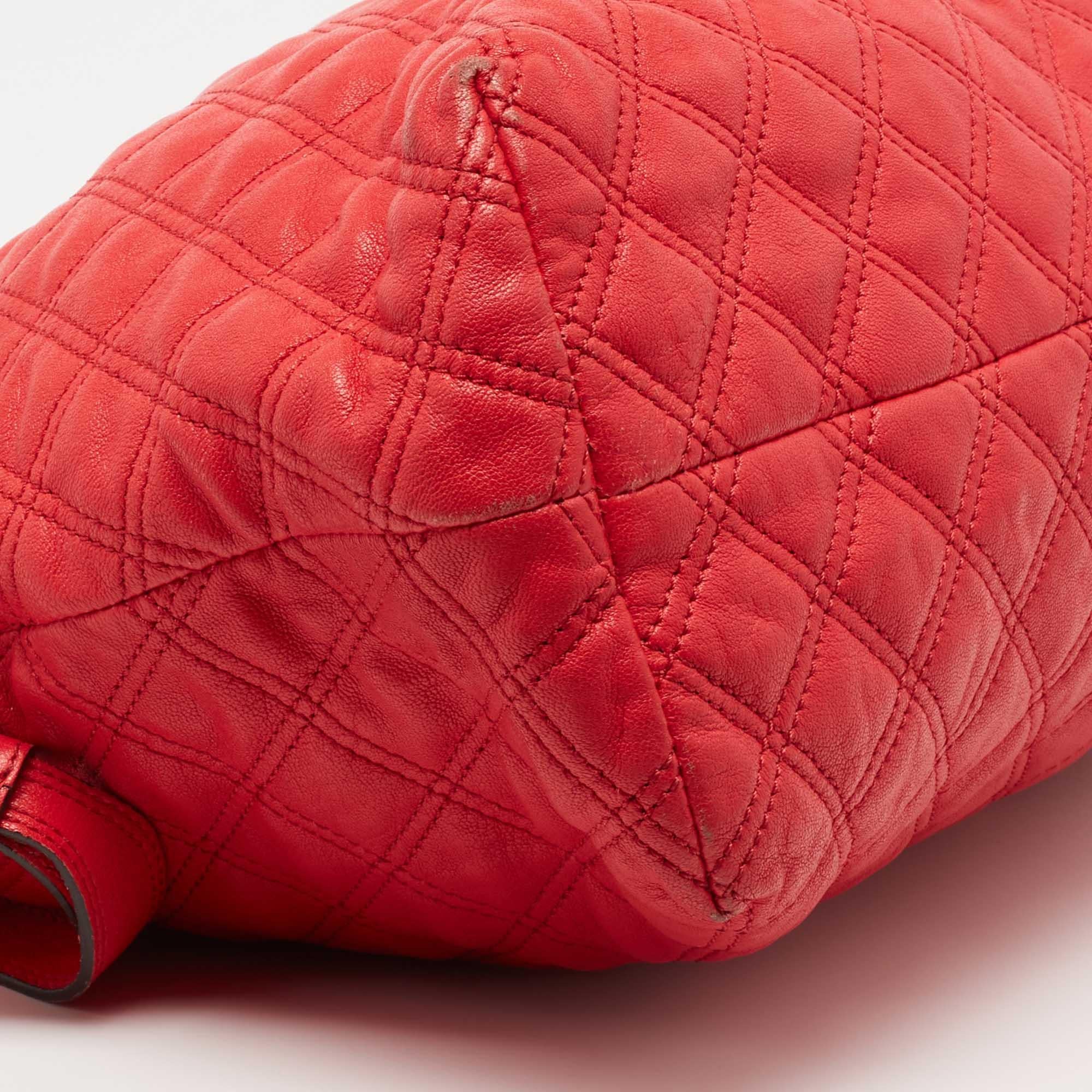 Women's Marc Jacobs Coral Red Quilted Leather Rio Satchel For Sale
