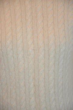 Marc Jacobs - Maglione a collo alto a maglia a cavo in baby alpaca color panna