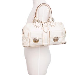 Marc Jacobs Cream Leather 2 Pocket Top Handles Venetia Handbag