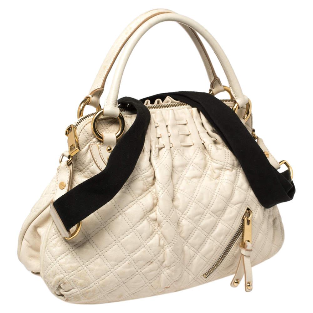 Beige Marc Jacobs Cream Quilted Leather Cecilia Satchel