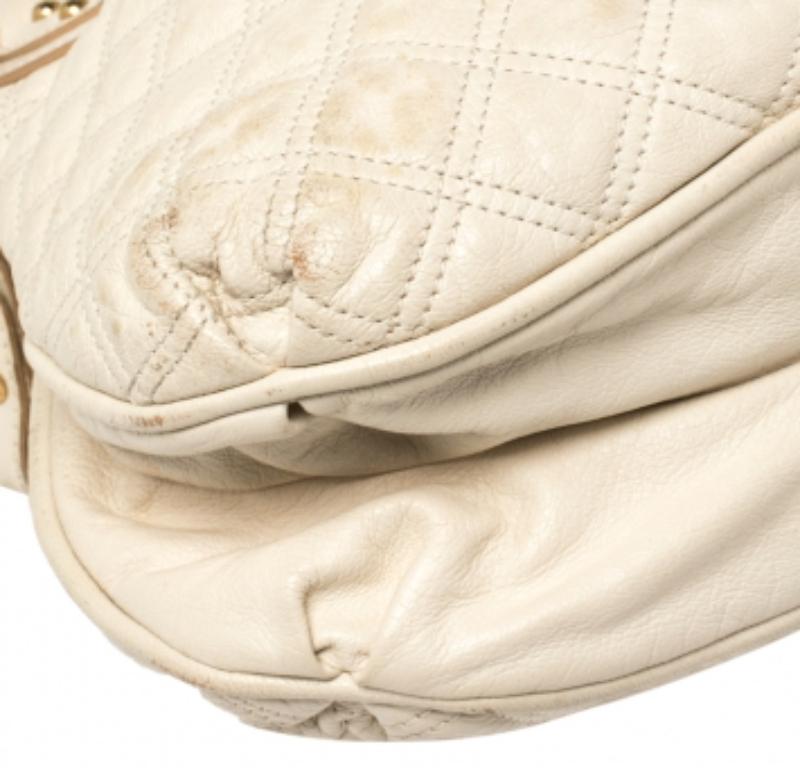 Marc Jacobs Cream Quilted Leather Cecilia Satchel For Sale 1