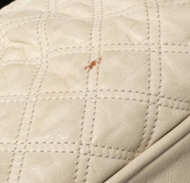 Marc Jacobs Cream Quilted Leather Cecilia Satchel For Sale 2