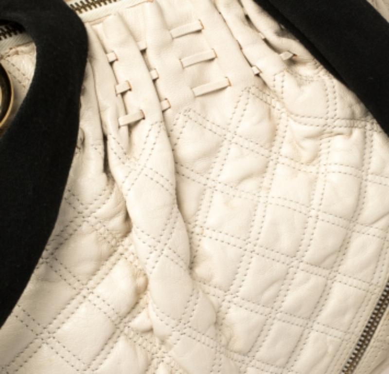 Marc Jacobs Cream Quilted Leather Cecilia Satchel For Sale 4