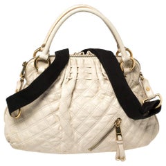 Marc Jacobs sac à main Cecilia en cuir matelassé crème