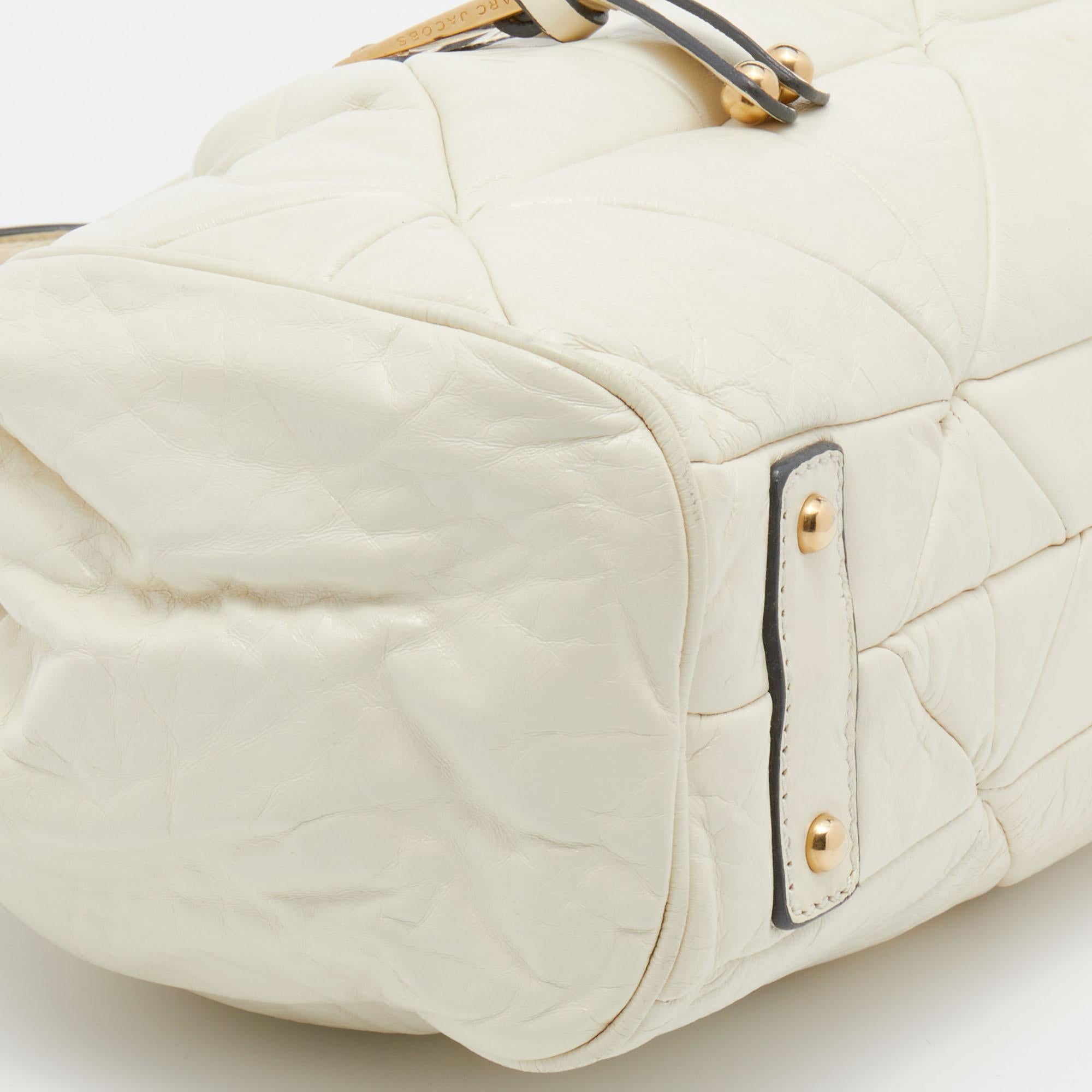 Marc Jacobs Cream Quilted Leather Stam Satchel 2