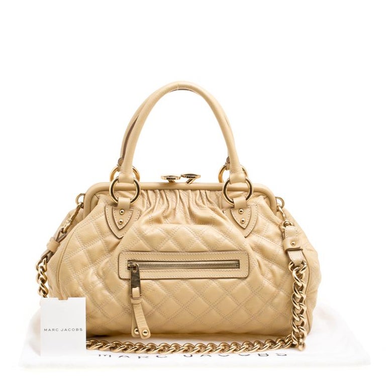 Marc Jacobs Cream Quilted Leather Stam Shoulder Bag For Sale at 1stDibs