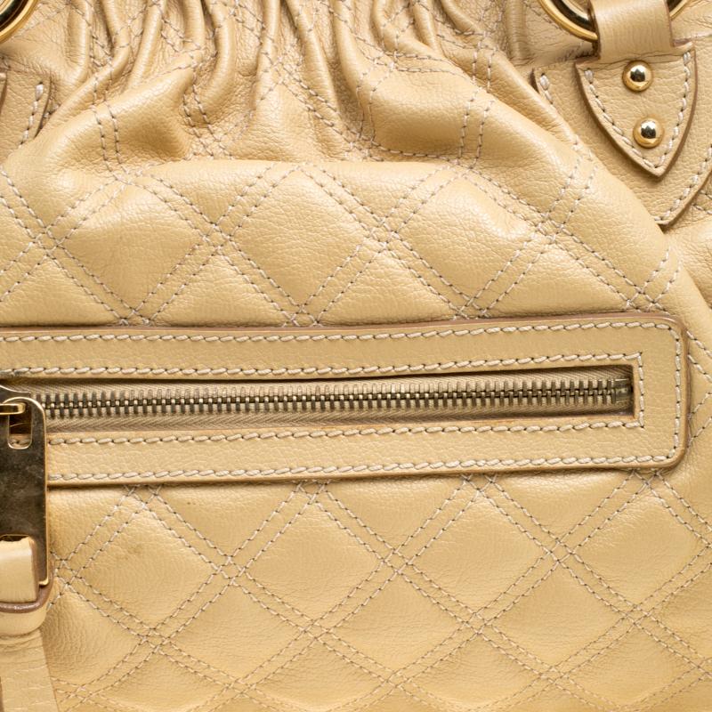 Orange Marc Jacobs Cream Quilted Leather Stam Shoulder Bag