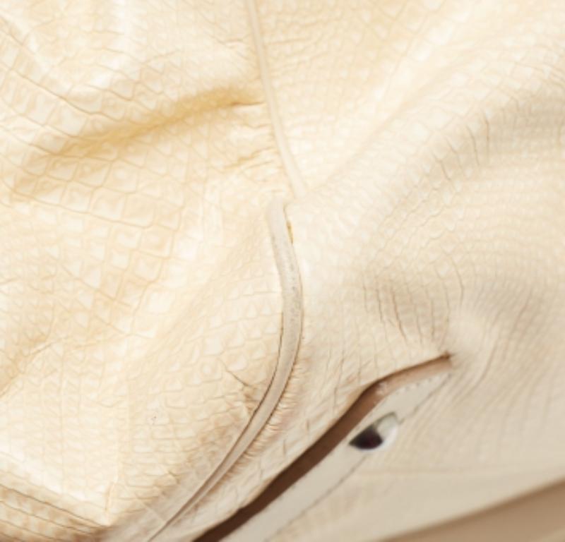 Marc Jacobs Cream Snakeskin Embossed Leather Stam Satchel 3