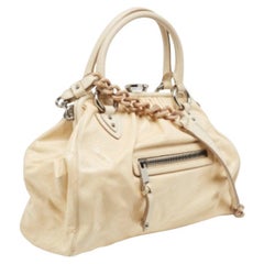 Marc Jacobs Cream Snakeskin Embossed Leather Stam Satchel