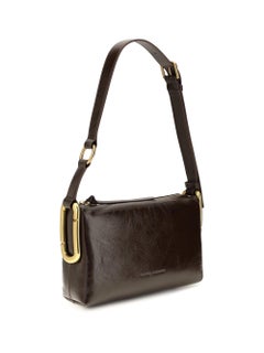 Marc Jacobs Crinkled Calf Leather Shoulder Bag — Brown