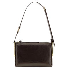 Marc Jacobs Crinkled Calf Leather Shoulder Bag — Brown