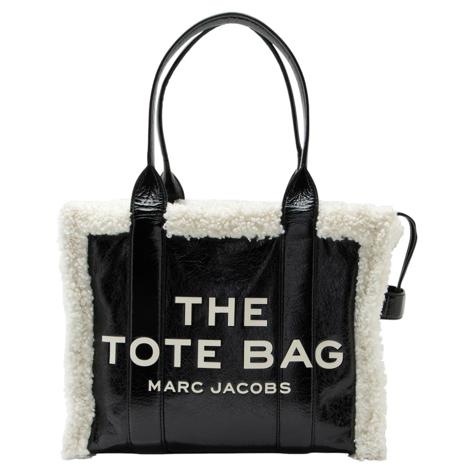 Borsa grande "The Tote" di Marc Jacobs in pelle stropicciata effetto shearling