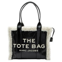 Marc Jacobs Crinkled Leather Faux Shearling The Tote Large Bag