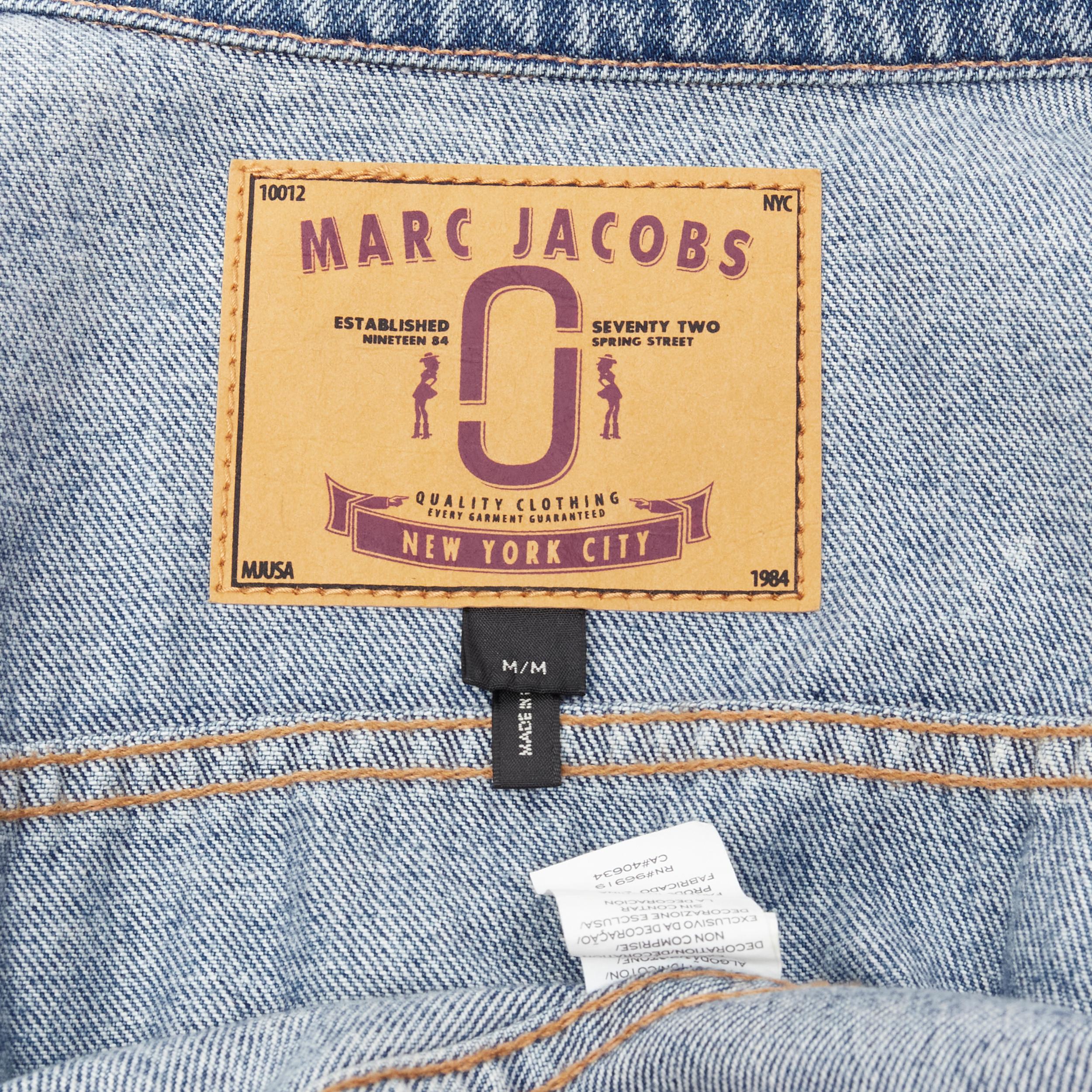 MARC JACOBS - Veste en jean lavé avec perles en cristal et strass M 3