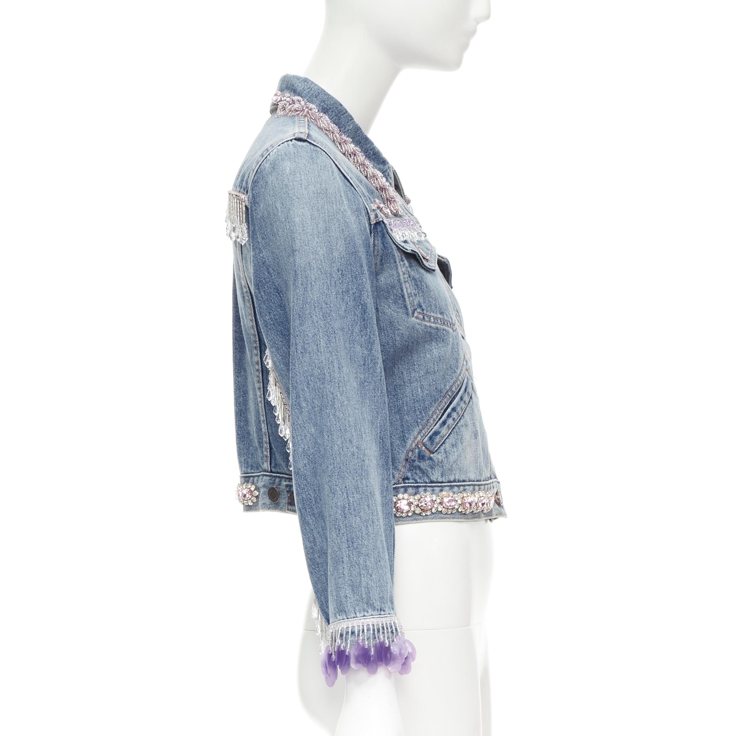 veste en jean avec strass