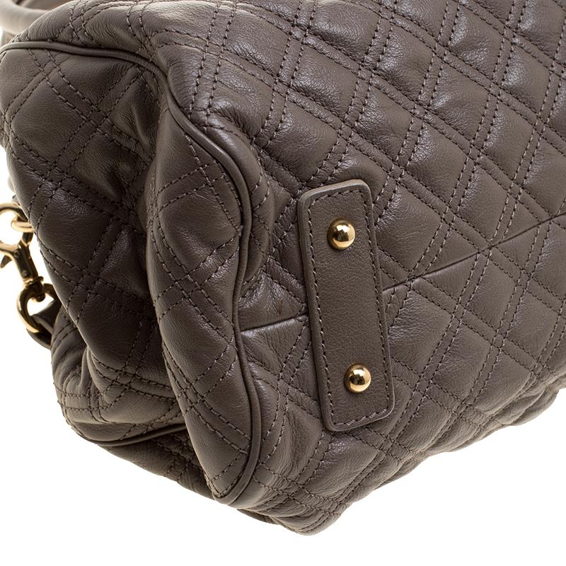 Marc Jacobs Dark Beige Quilted Leather Stam Shoulder Bag 4
