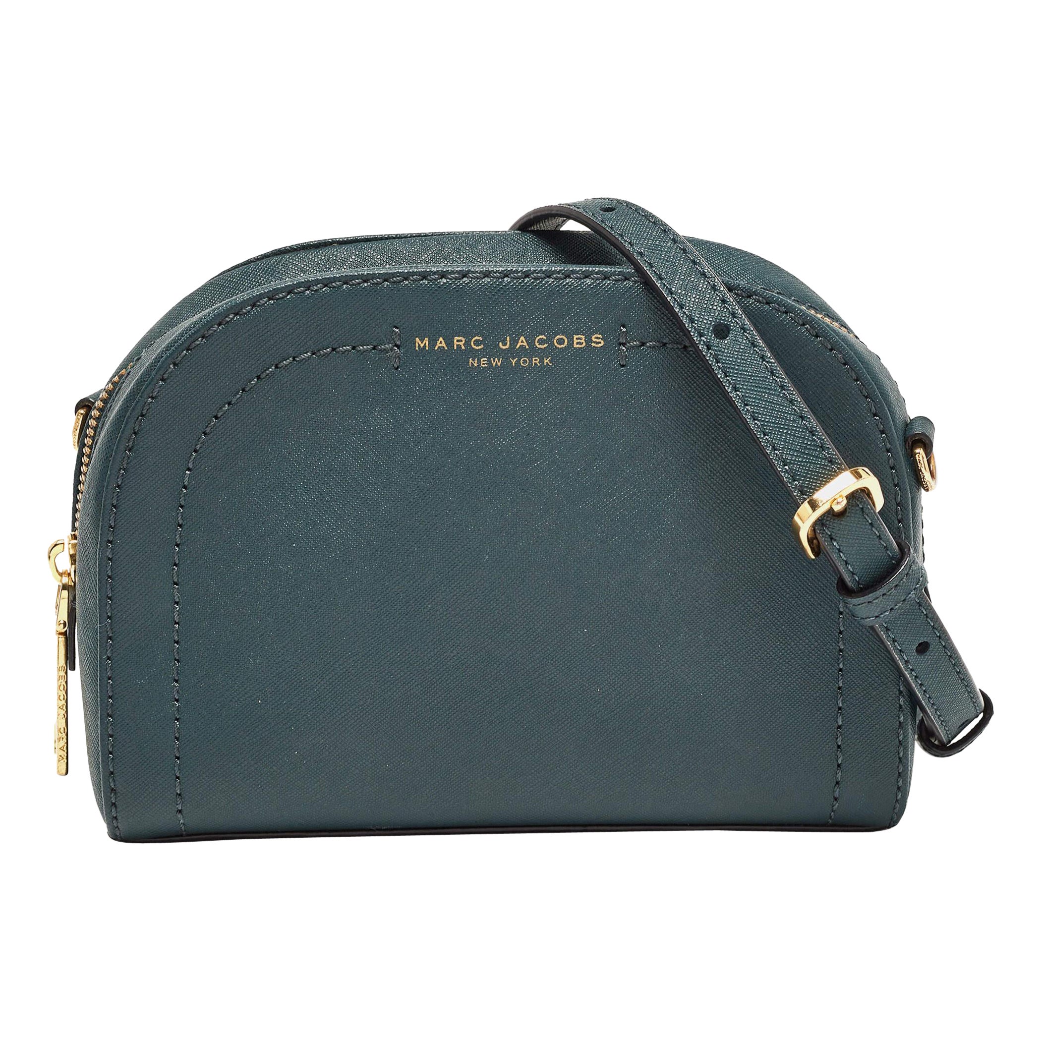 Marc Jacobs Dark Green Leather Playback Dome Crossbody Bag