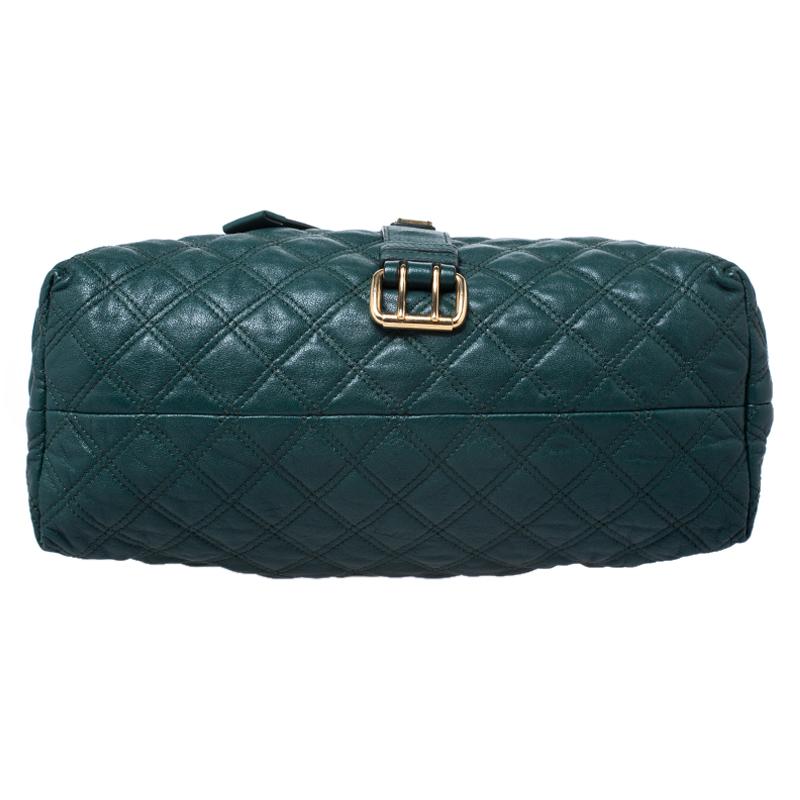 Marc Jacobs Dark Green Quilted Leather Bruna Belted Tote 7