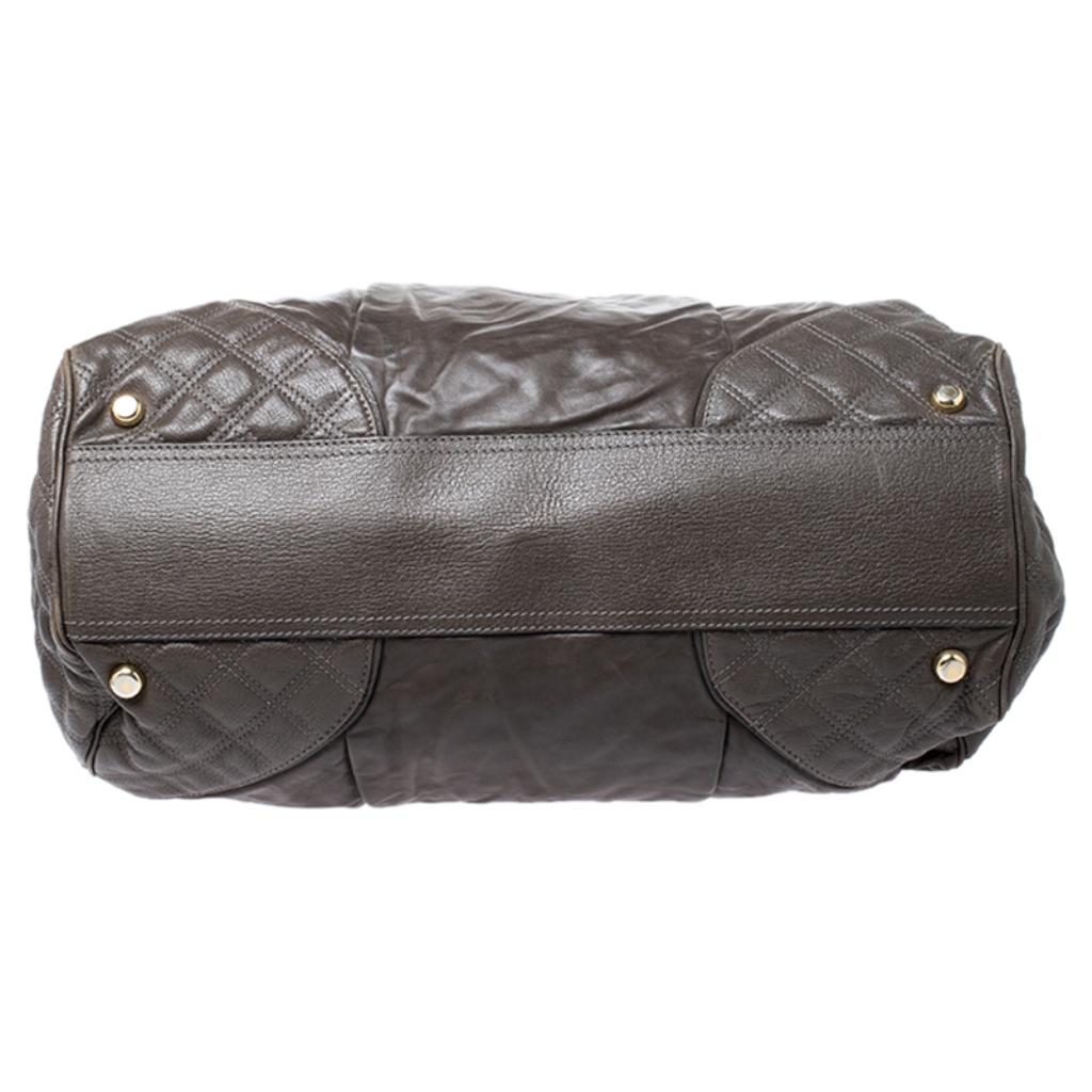Women's Marc Jacobs Dark Grey Mix Quilted Leather Classic East-West Tote