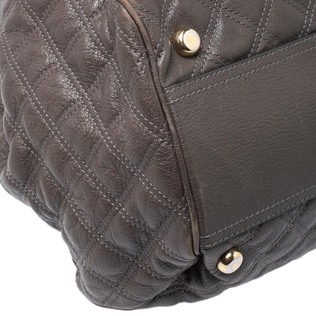 Marc Jacobs Dark Grey Mix Quilted Leather Classic East-West Tote 4