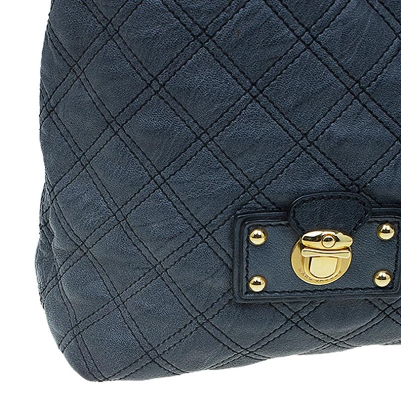 Marc Jacobs Dark Grey Quilted Leather Casey Double Stitch Tote 2