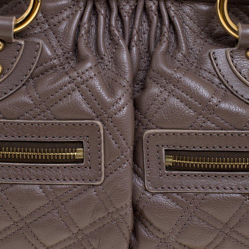 Marc Jacobs Dark Grey Quilted Leather Stam Satchel 1