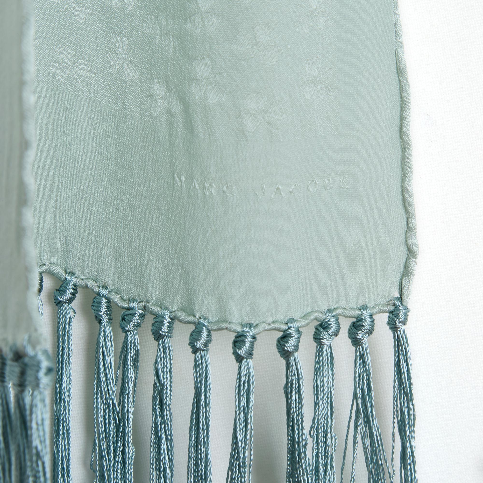 Marc Jacobs Echarpe Smoking Sky Blue Silk Scarf New In New Condition For Sale In PARIS, FR