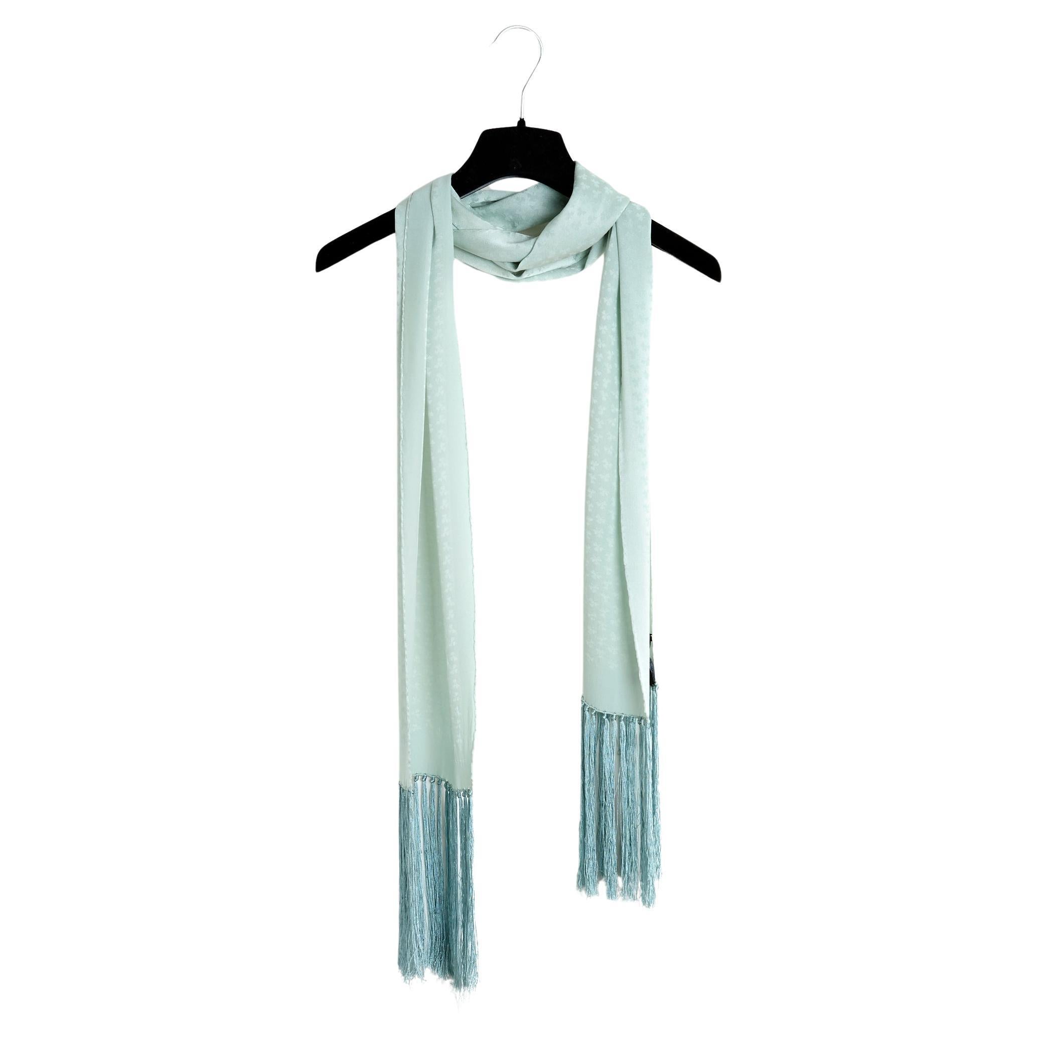 Marc Jacobs Echarpe Smoking Sky Blue Silk Scarf New For Sale