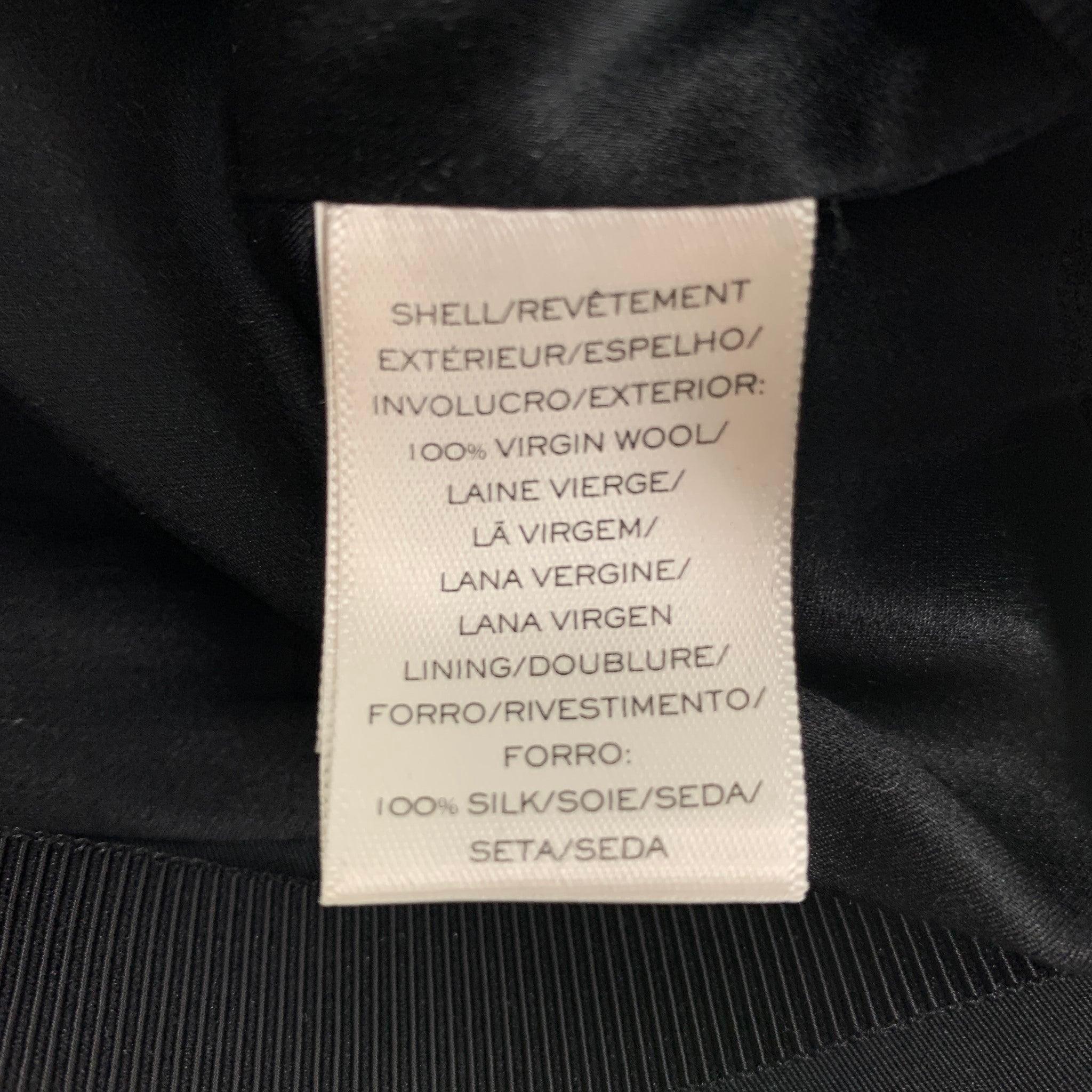 MARC JACOBS Fall 2019 Size 2 Black Wool Blend Deep V-Neck Ruffle Sleeve Dress For Sale 2