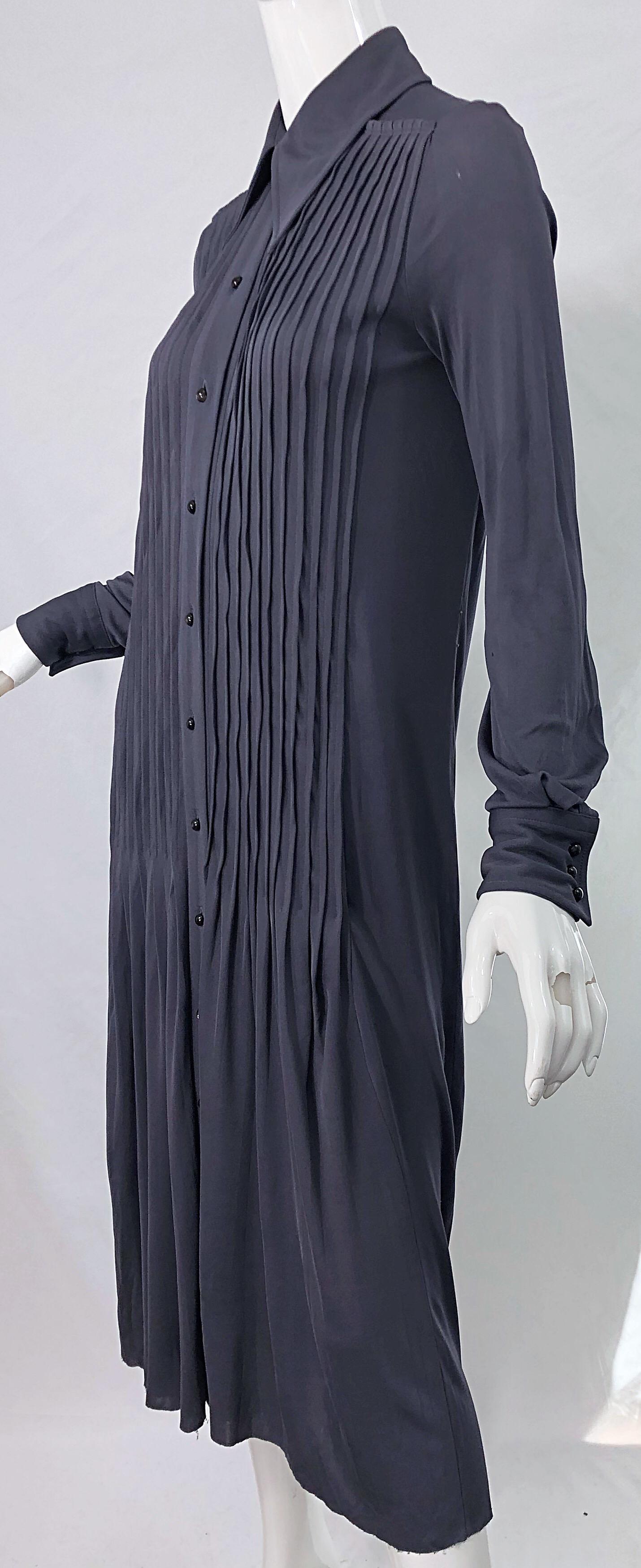 Women's Marc Jacobs for Bergdorf Goodman 1920s Flapper Style Gray 20s Rayon Shirt Dress For Sale
