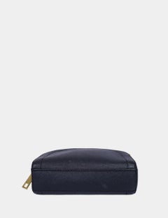 Marc Jacobs Navy Saffiano Leather Mini Pouch – Compact Zip Case