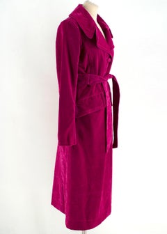 Marc Jacobs Fuchsia Long Velvet Trench Coat US 4