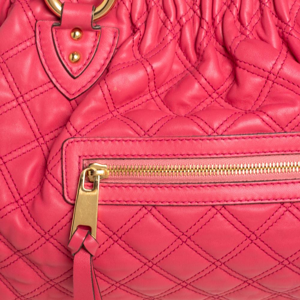 Marc Jacobs Fuchsia Quilted Leather Stam Satchel 3