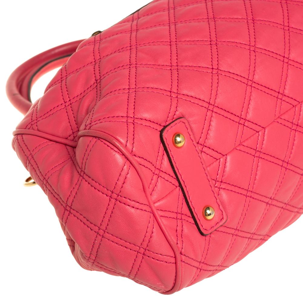 Marc Jacobs Fuchsia Quilted Leather Stam Satchel 4