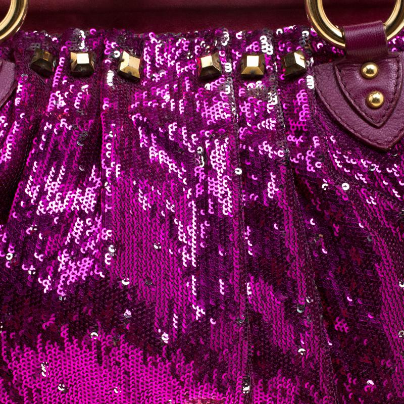 Women's Marc Jacobs Fuchsia Sequin New York Rocker Stam Shoulder Bag