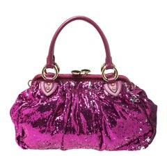 Marc Jacobs Fuchsia Sequin New York Rocker Stam Shoulder Bag