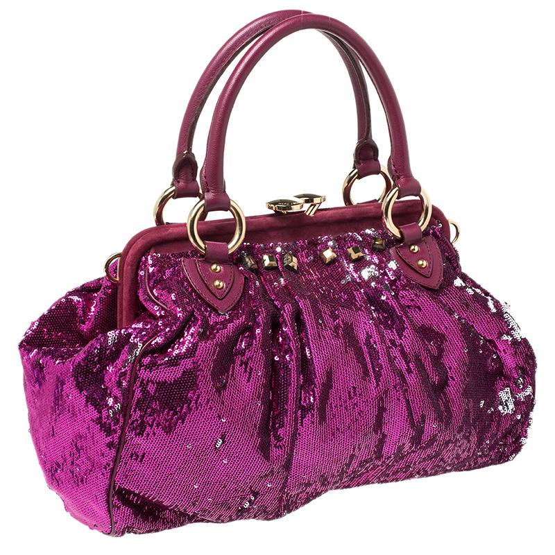 Purple Marc Jacobs Fuchsia Sequins New York Rocker Stam Shoulder Bag